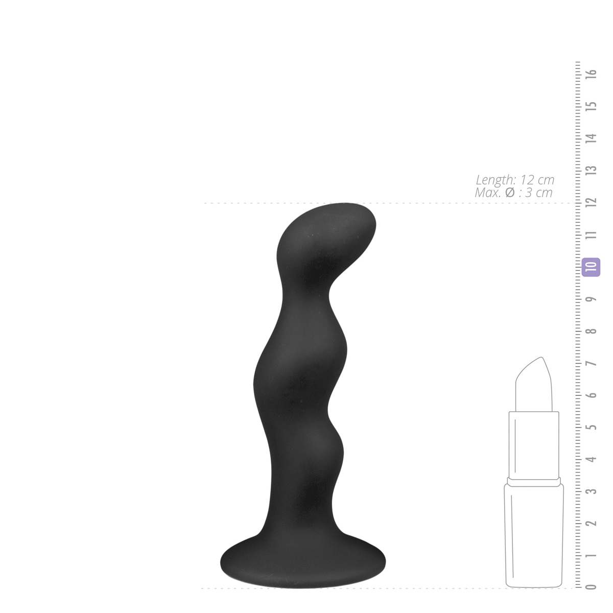 Ribbed Black Silicone Dildo