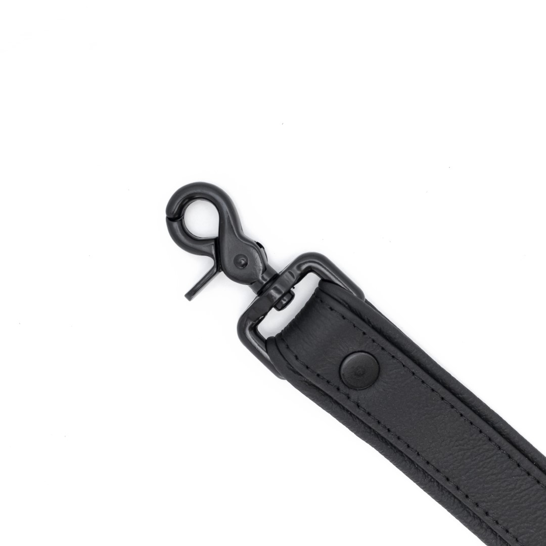 Soft Leder Leine Kurz Schwarz/Rot