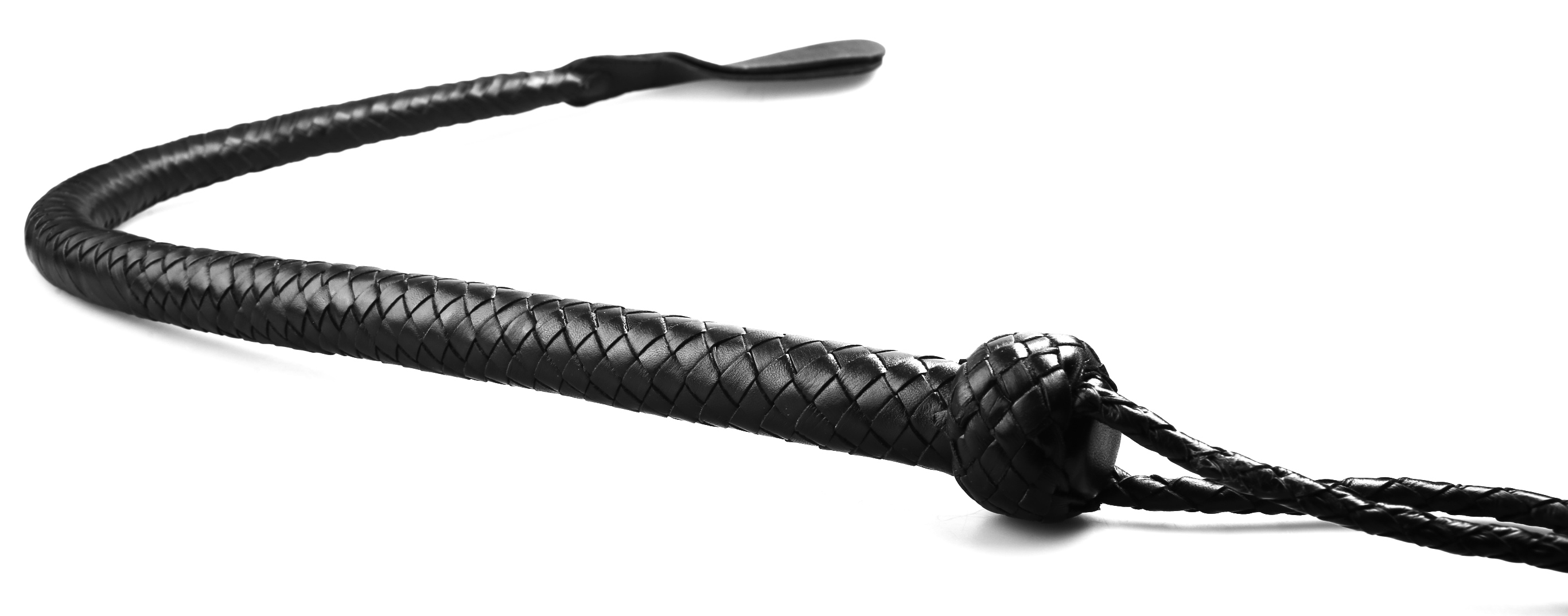Kantschu black - Single Tail Whip - mit Klatsche 90cm Schwarz