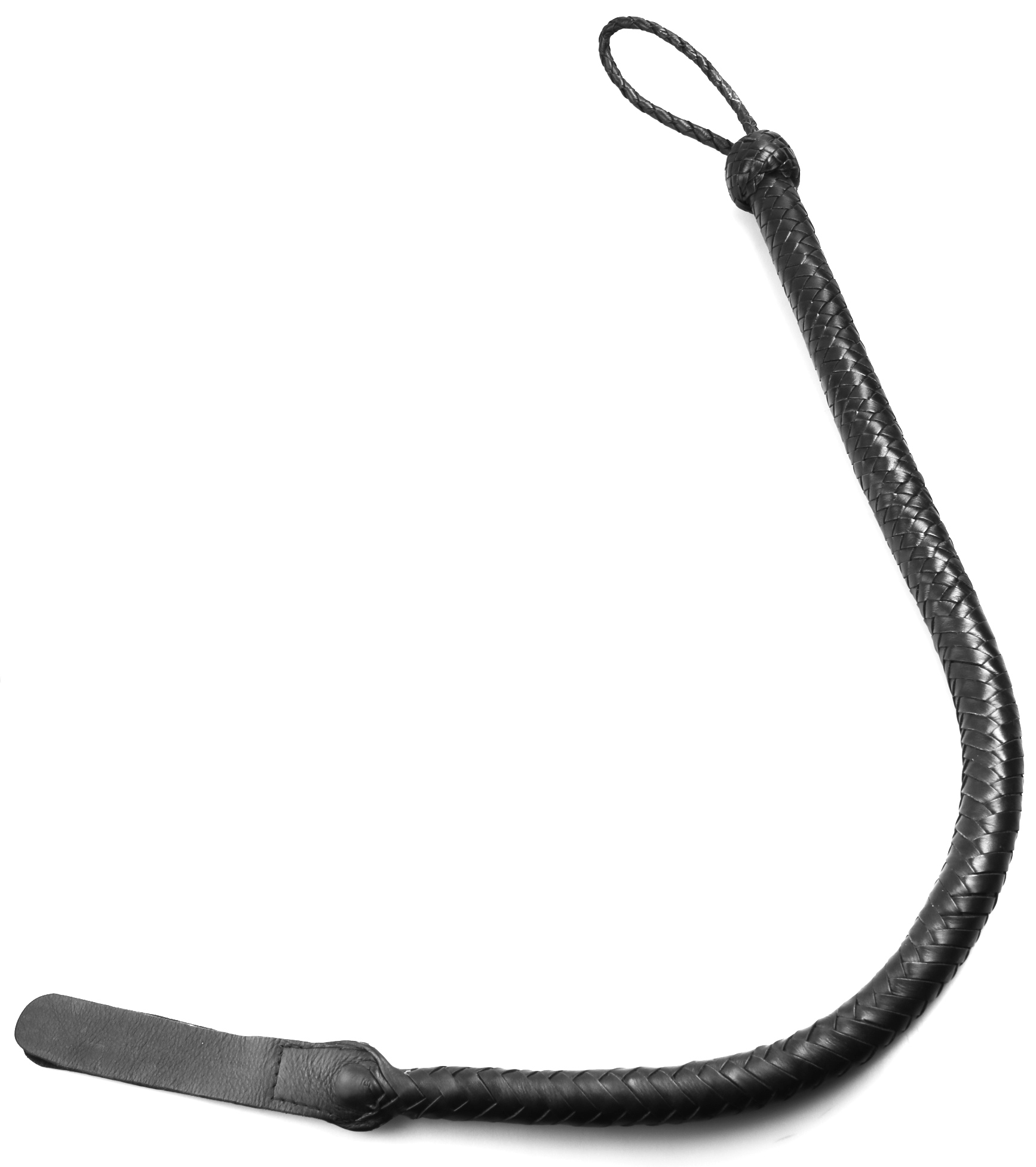 Kantschu black - Single Tail Whip - mit Klatsche 90cm Schwarz