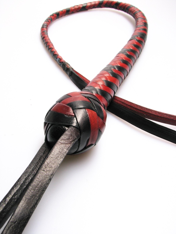 Hunde Peitsche- Dog Whip - 100cm rot/schwarz