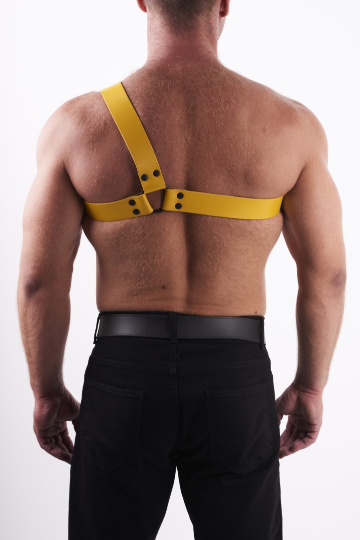 Leder Brust Harness Y Gelb