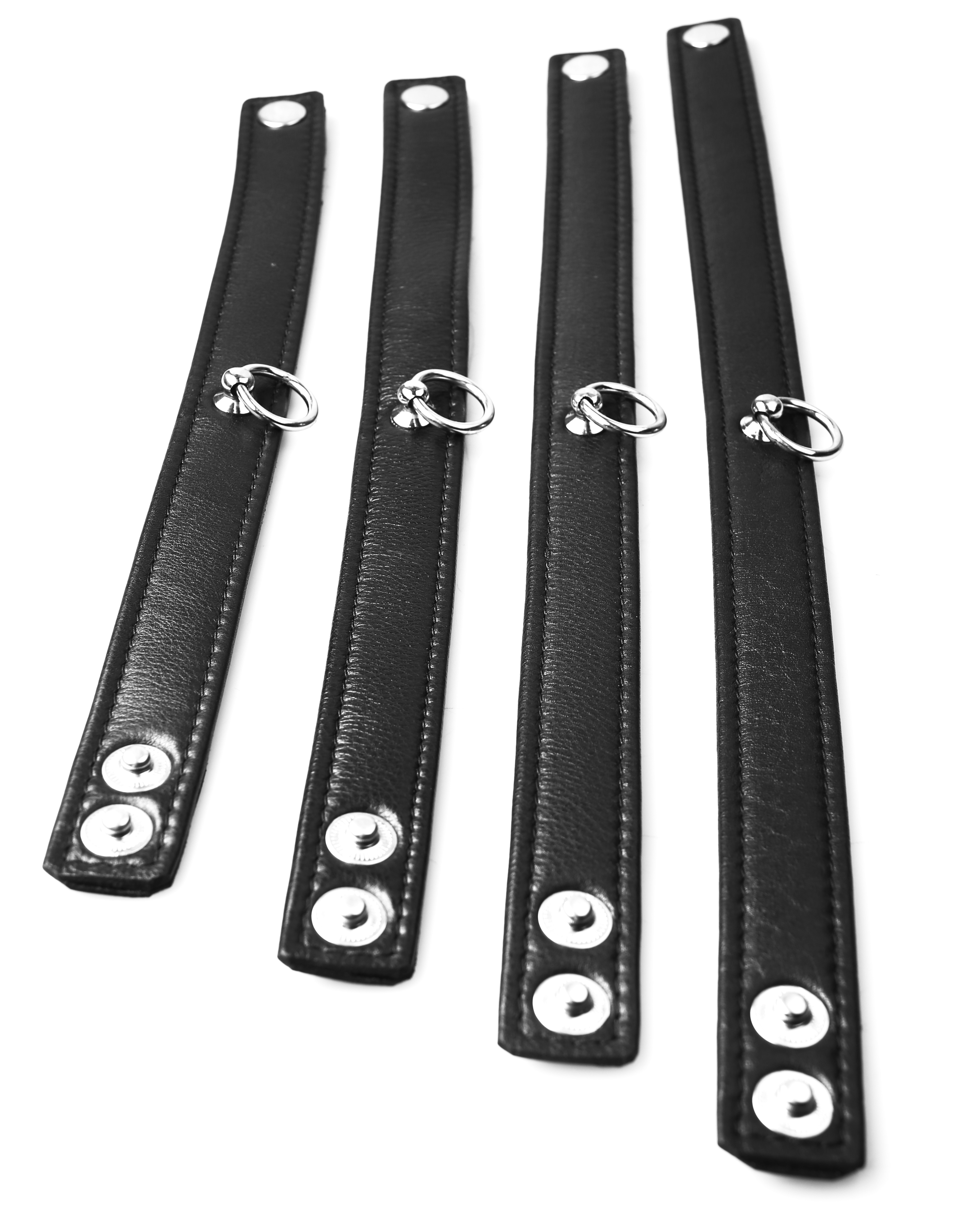 Chocker - Halsband der O in Schwarz - echt Leder mit Druckknopfverschluss