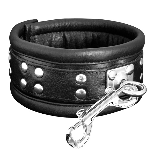 Leder Fesselset Schwarz mit drehbaren Edelstahlringen