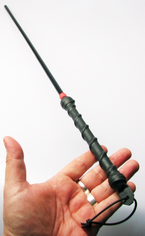 REITSTOCK "Viper"- Flexibler Reitstock in schwarz, ohne Kerbung