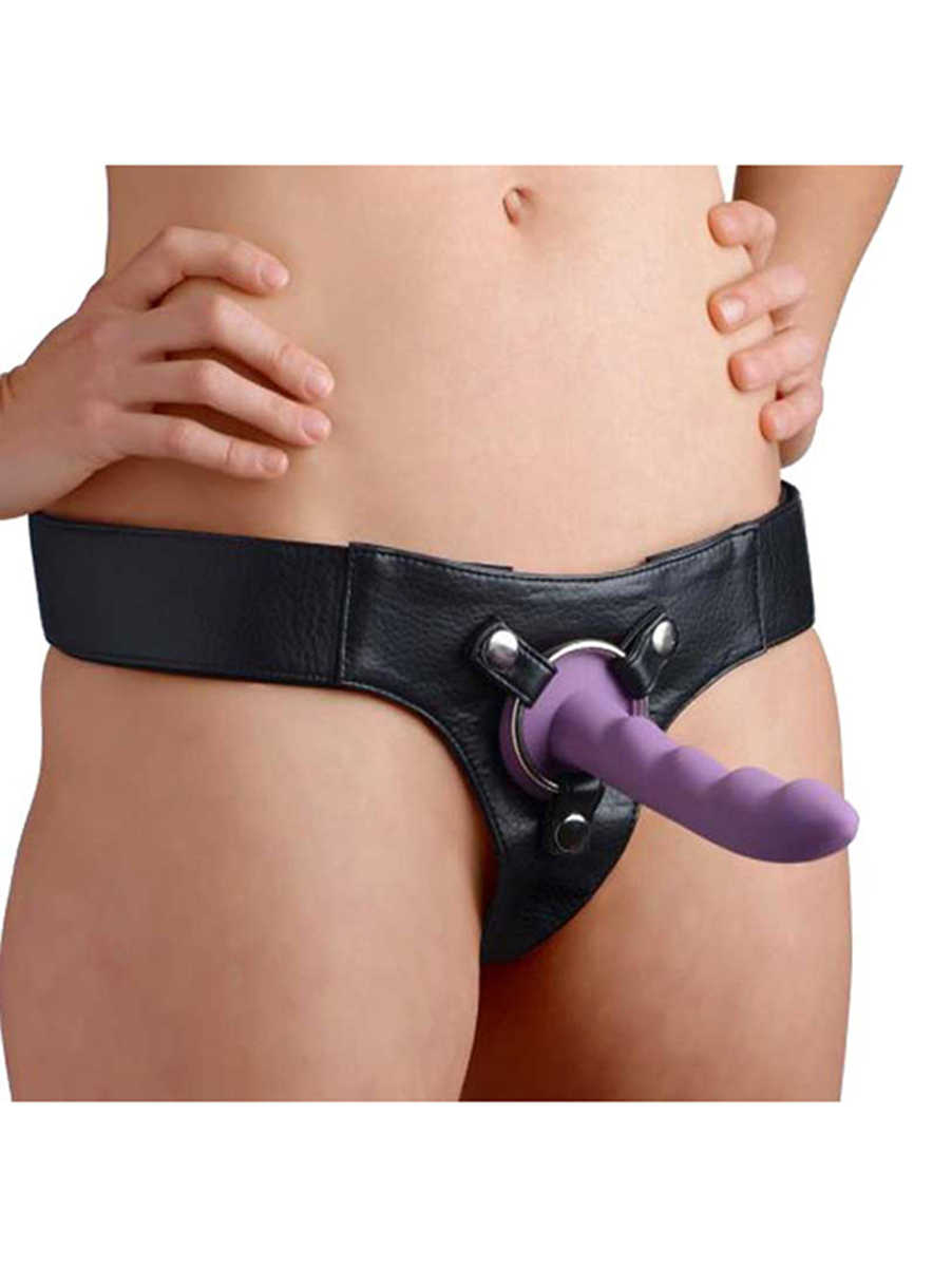 Strap-on Harness aus Leder in Schwarz