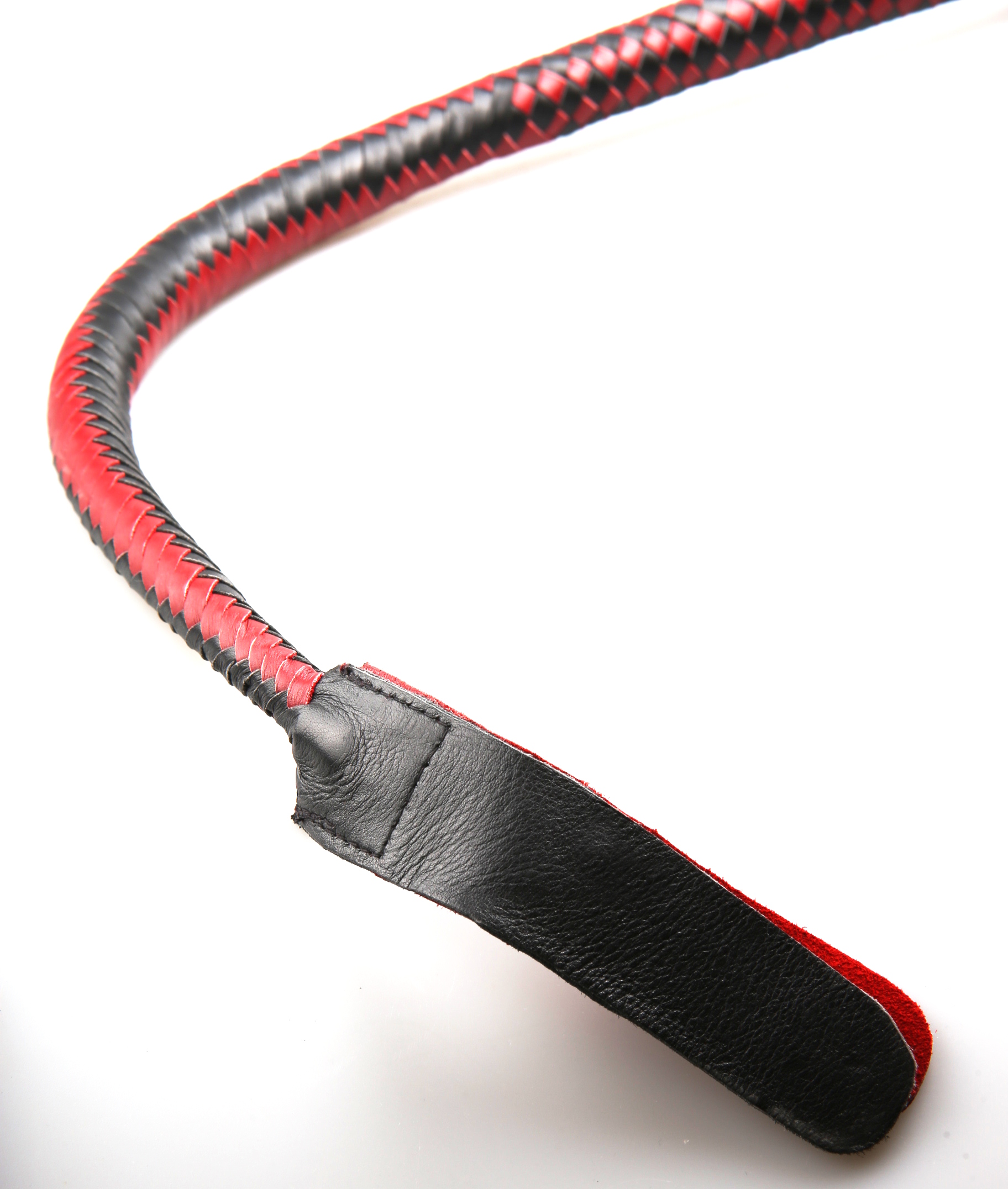 Kantschu redblack - Single Tail Whip - mit Klatsche 90cm Rot/Schwarz