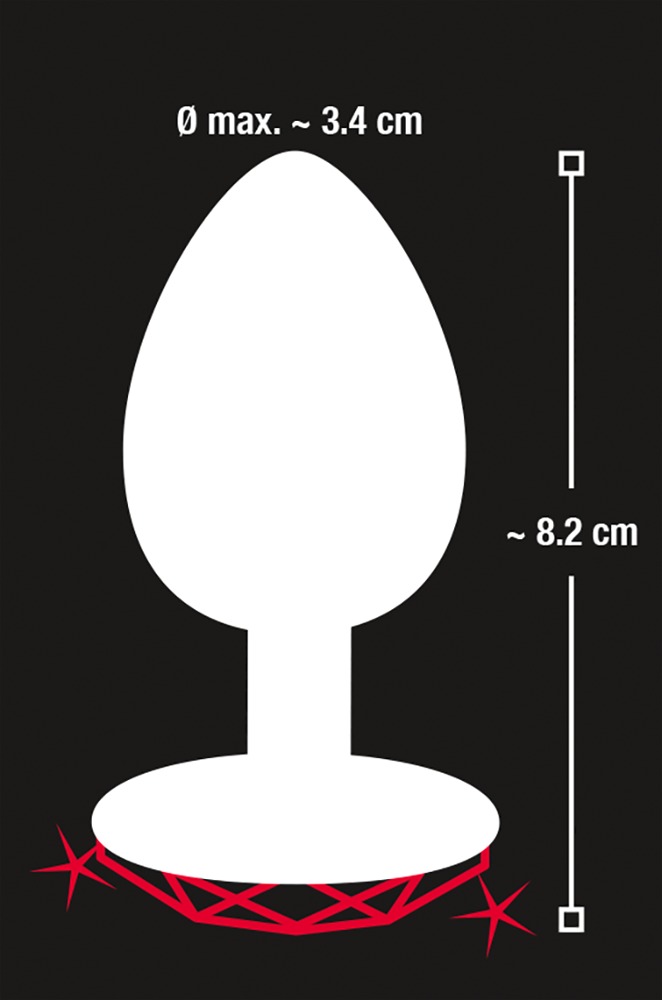 Aluminium-Analplug mit Schmuckstein