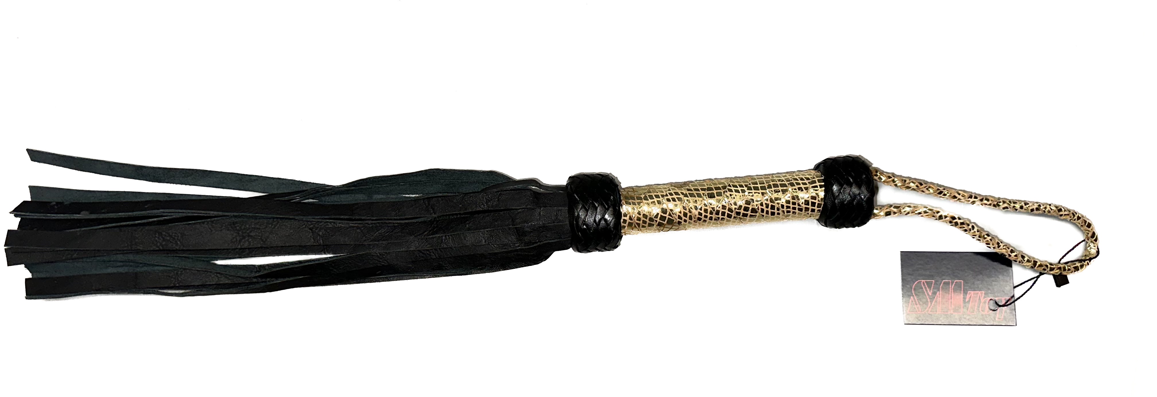 Kleiner weicher Flogger aus Rindsleder - Farbe gold!