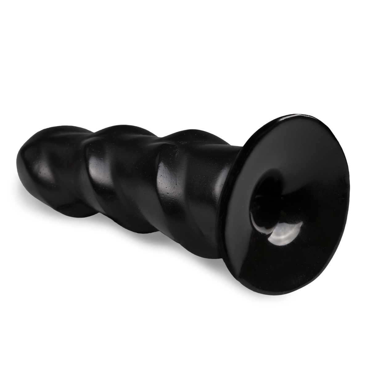 Schwarzer Analdildo mit Riffeln
