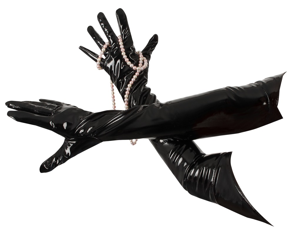Handschuhe aus Lack Extralang