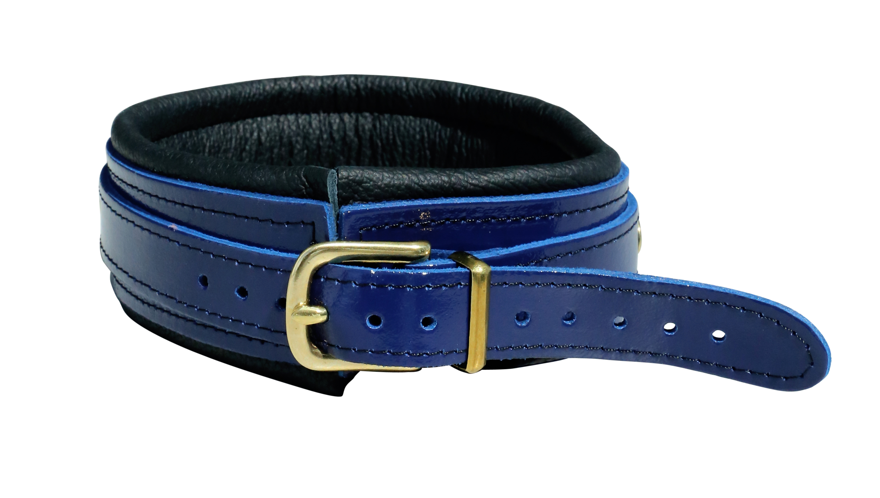 Lederfessel Set "Modern Blue meets Baroque Gold"