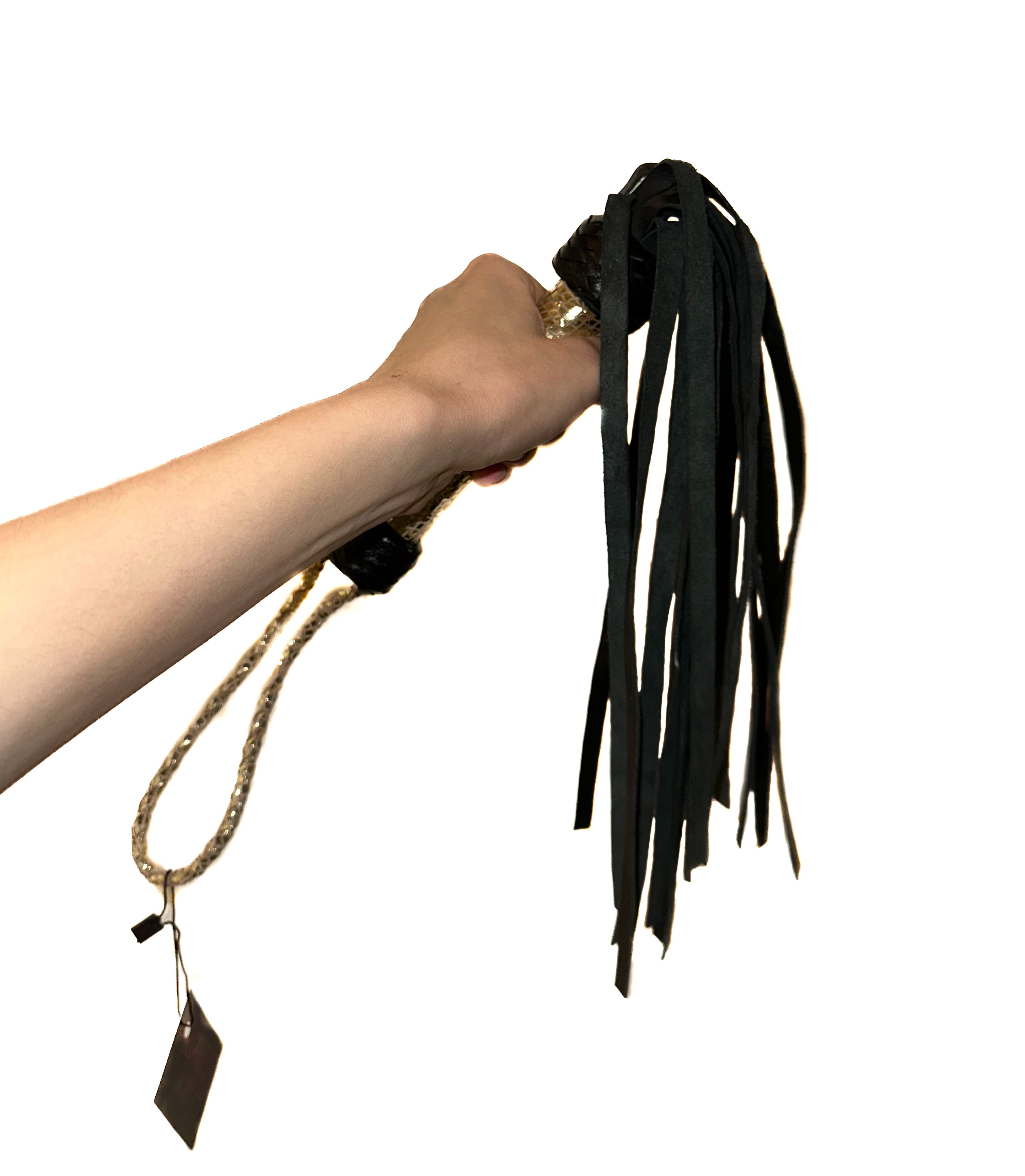 Kleiner weicher Flogger aus Rindsleder - Farbe gold!
