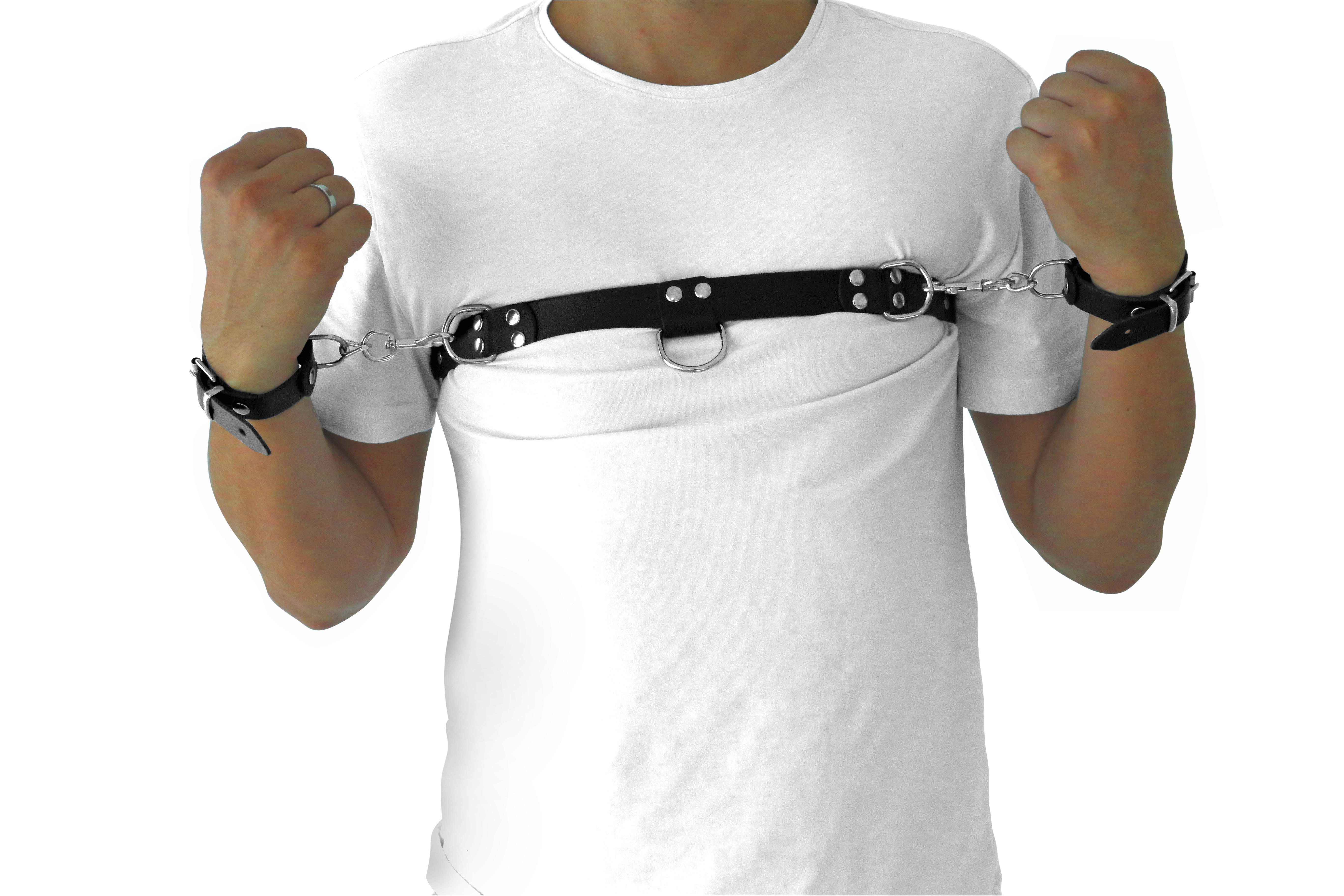 Ledergürtel mit Handschellen "Bound Yourself"