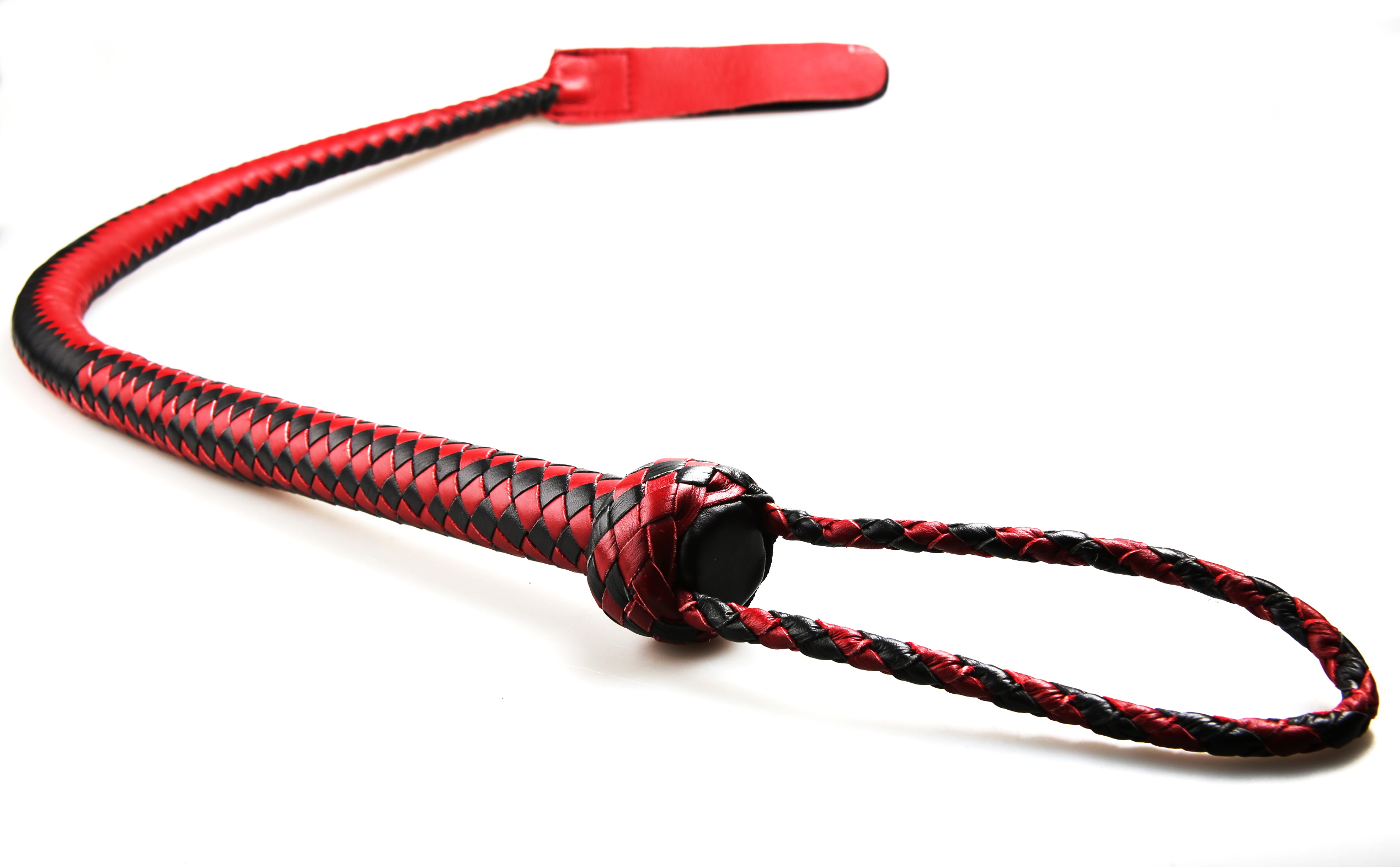 Kantschu redblack - Single Tail Whip - mit Klatsche 90cm Rot/Schwarz