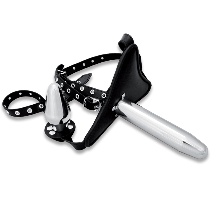 Strap On Aluminium mit extra Dildo