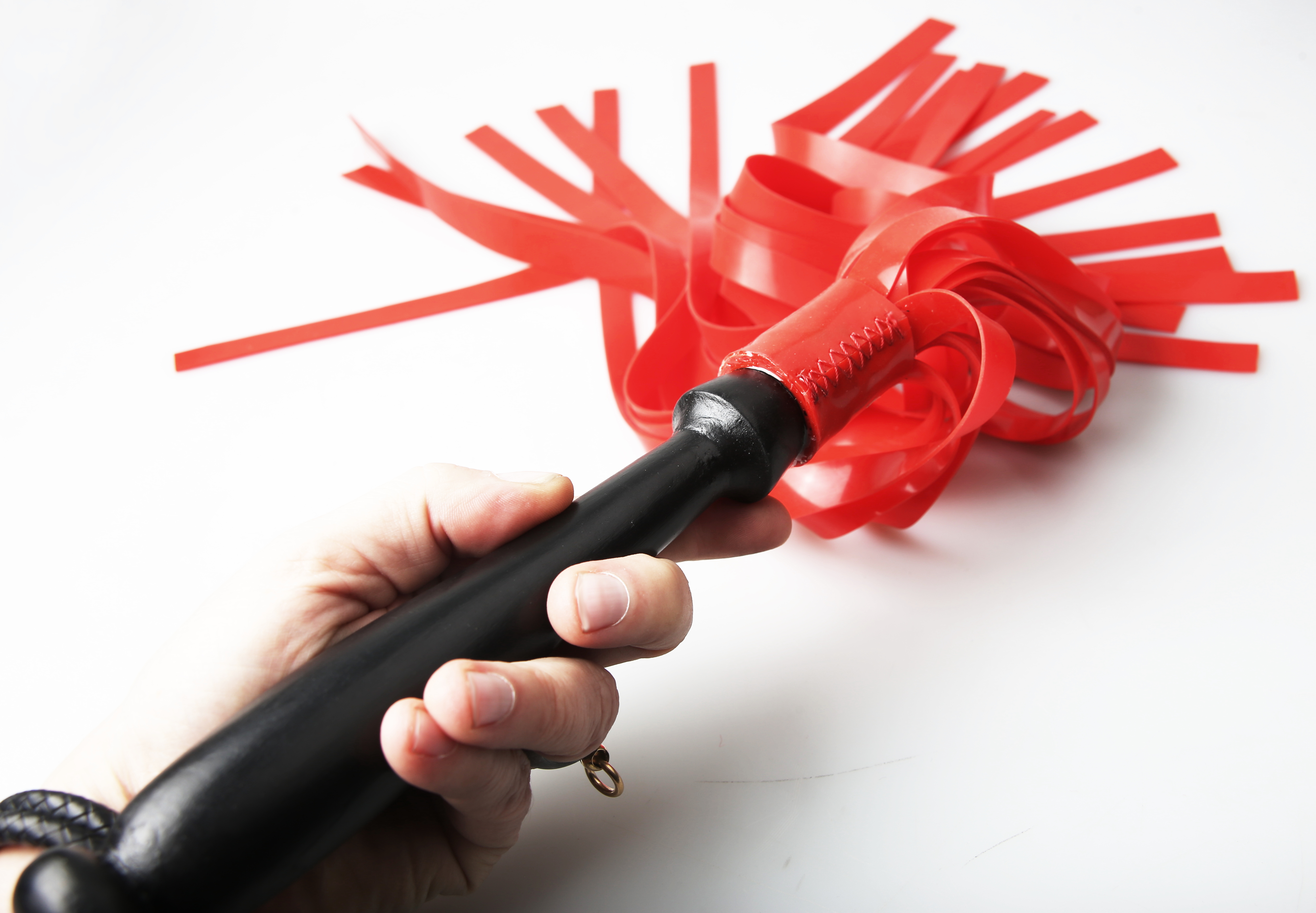 Silicon Peitsche - Fancy Wooden Handle - Silicone Flogger