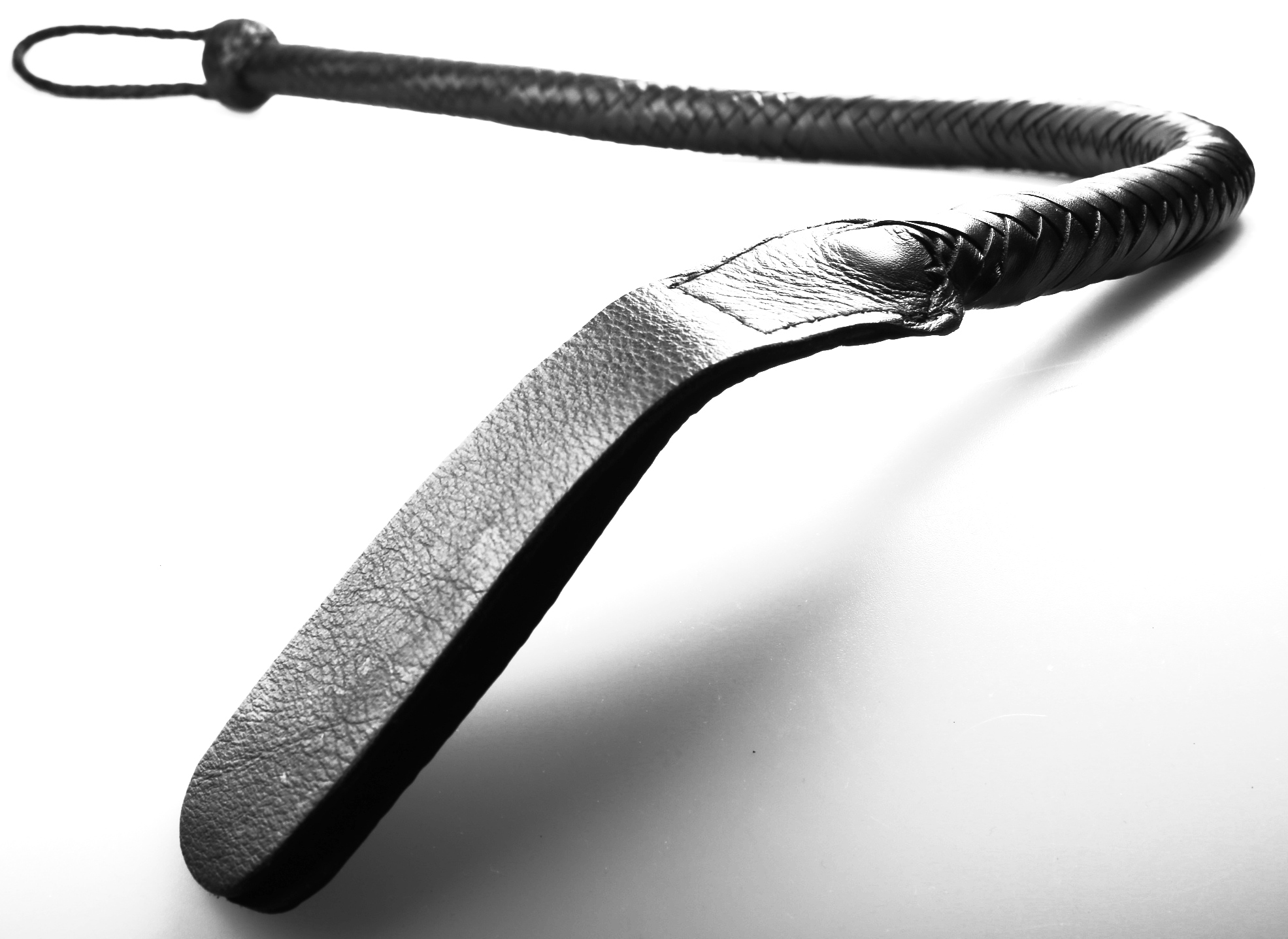 Kantschu black - Single Tail Whip - mit Klatsche 90cm Schwarz