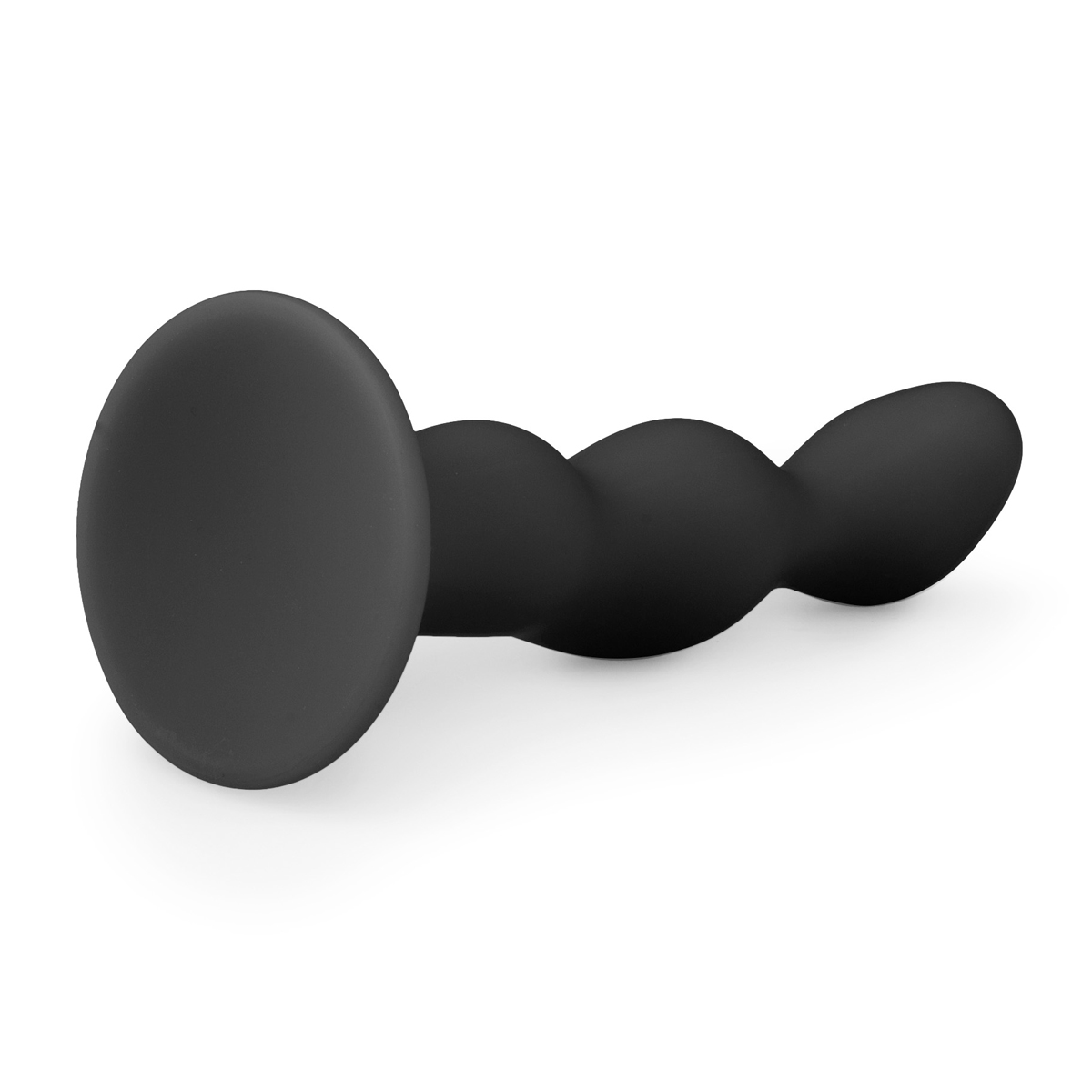 Ribbed Black Silicone Dildo
