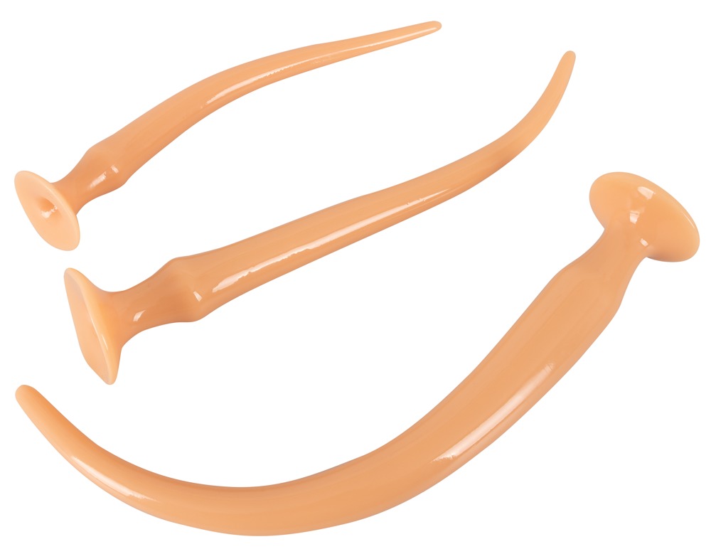 Super Long Flexible Butt Plug Set Natur