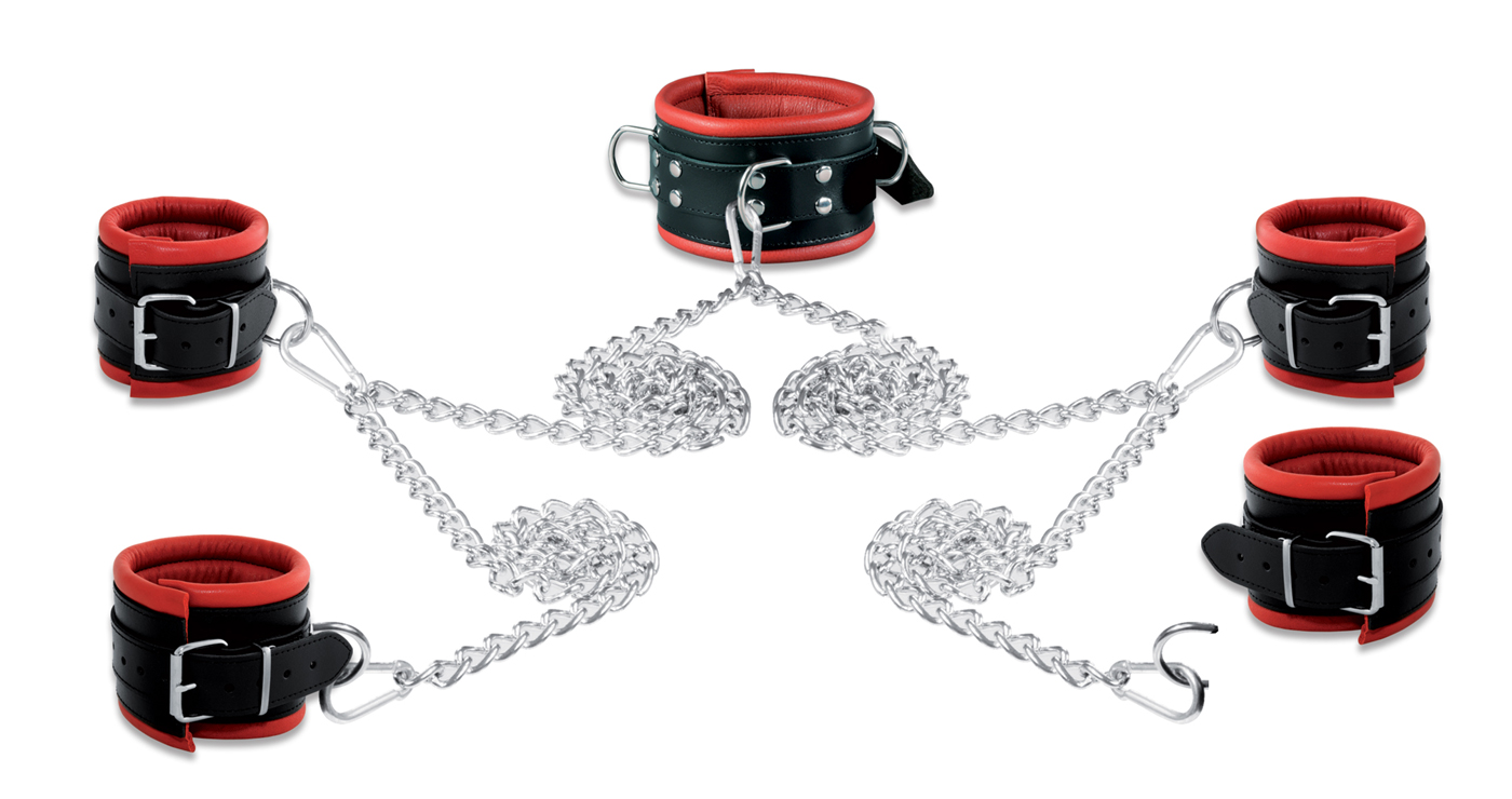 High Quality - Fesselset mit Ketten Breit