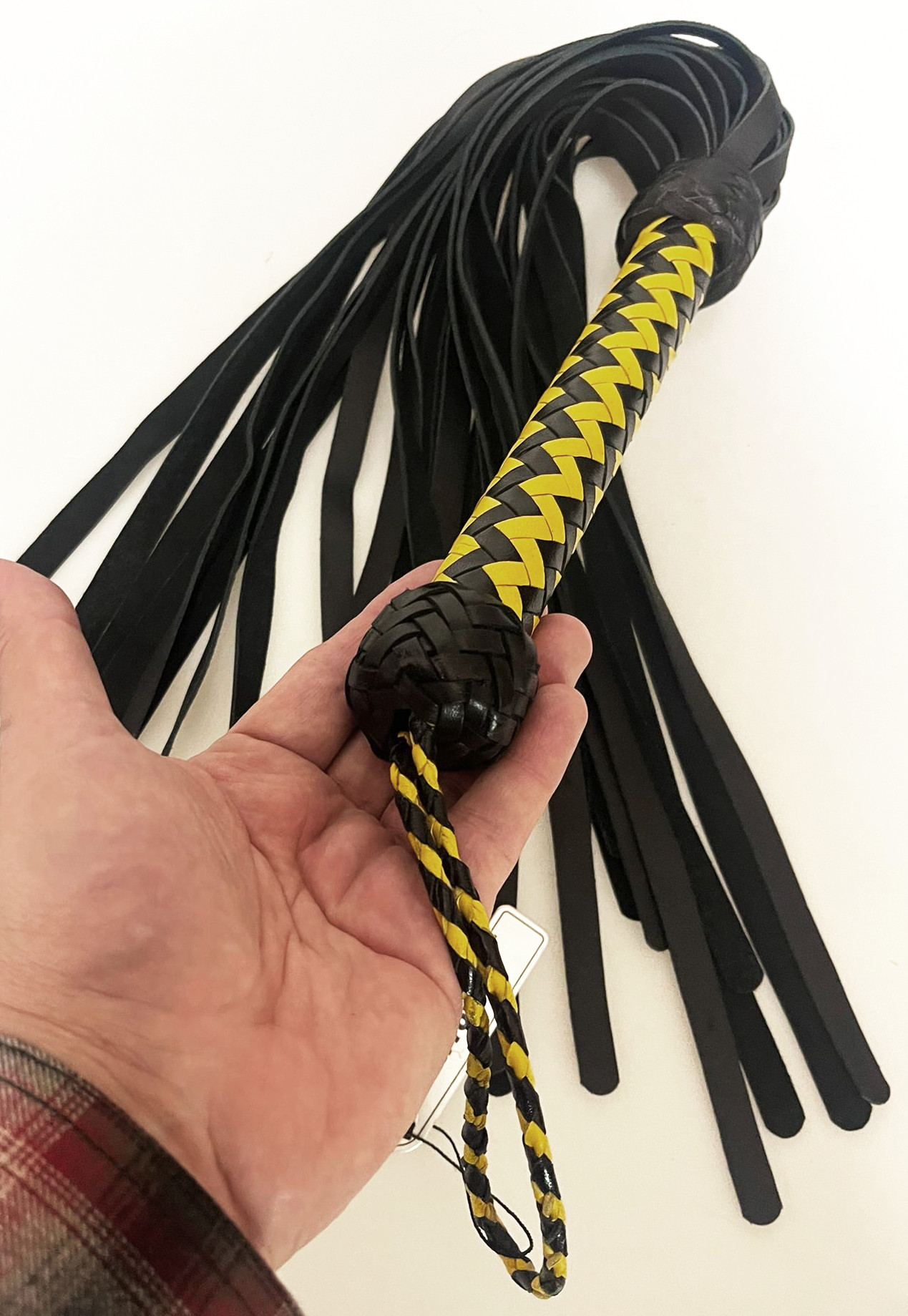 Flogger Büffelleder - Buffalo Leather Gelb-Schwarz