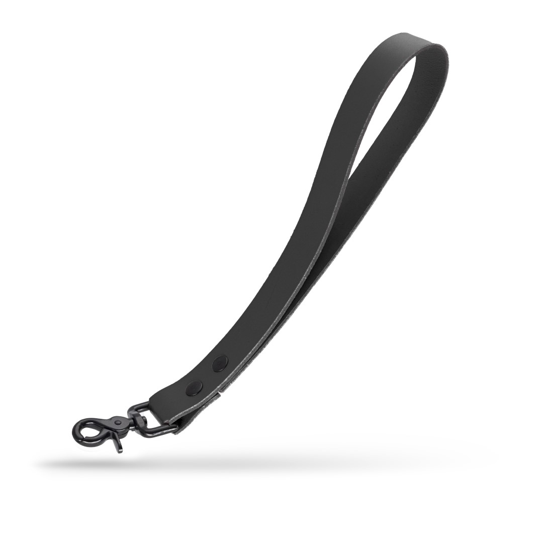 Leder Leine Kurz Schwarz