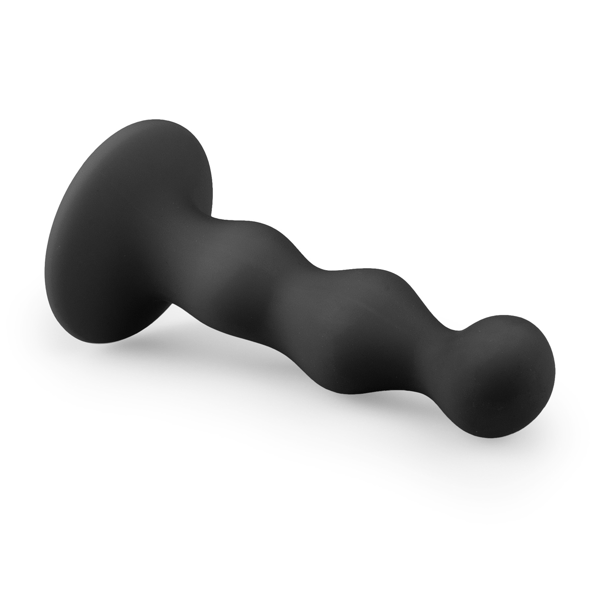 Ribbed Black Silicone Dildo