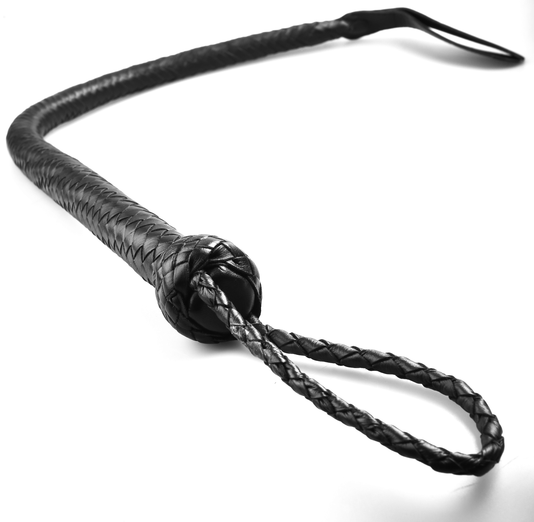 Kantschu black - Single Tail Whip - mit Klatsche 90cm Schwarz