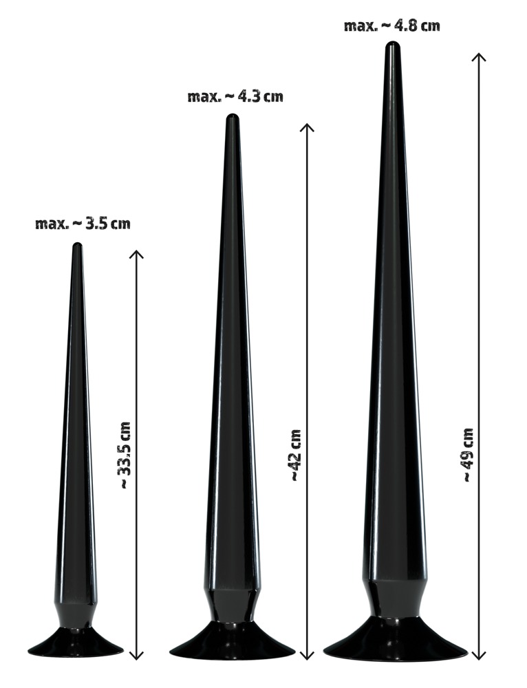 Super Long Flexible Butt Plug Set Schwarz