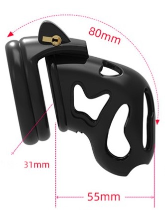 Keuschheitskäfig in schwarz, abschliessbar und vier Ringe!
