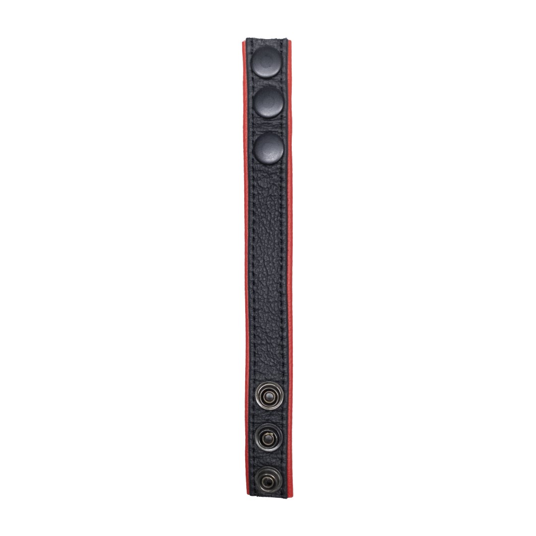 Soft Leder Cockring Schwarz/Red