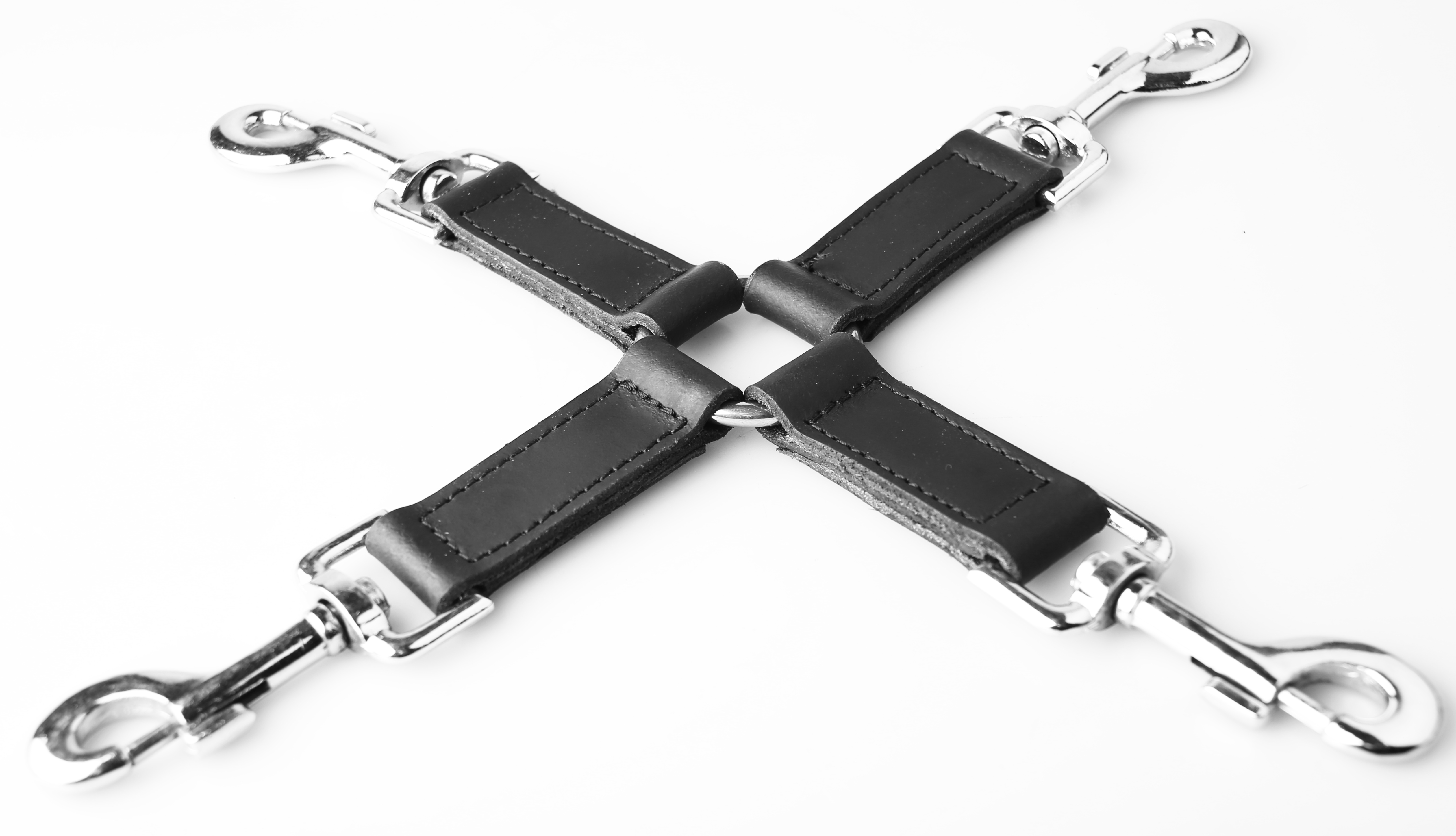 LEDER FESSELNDES - Hogtie 4-Straps Leder mit Karabiner