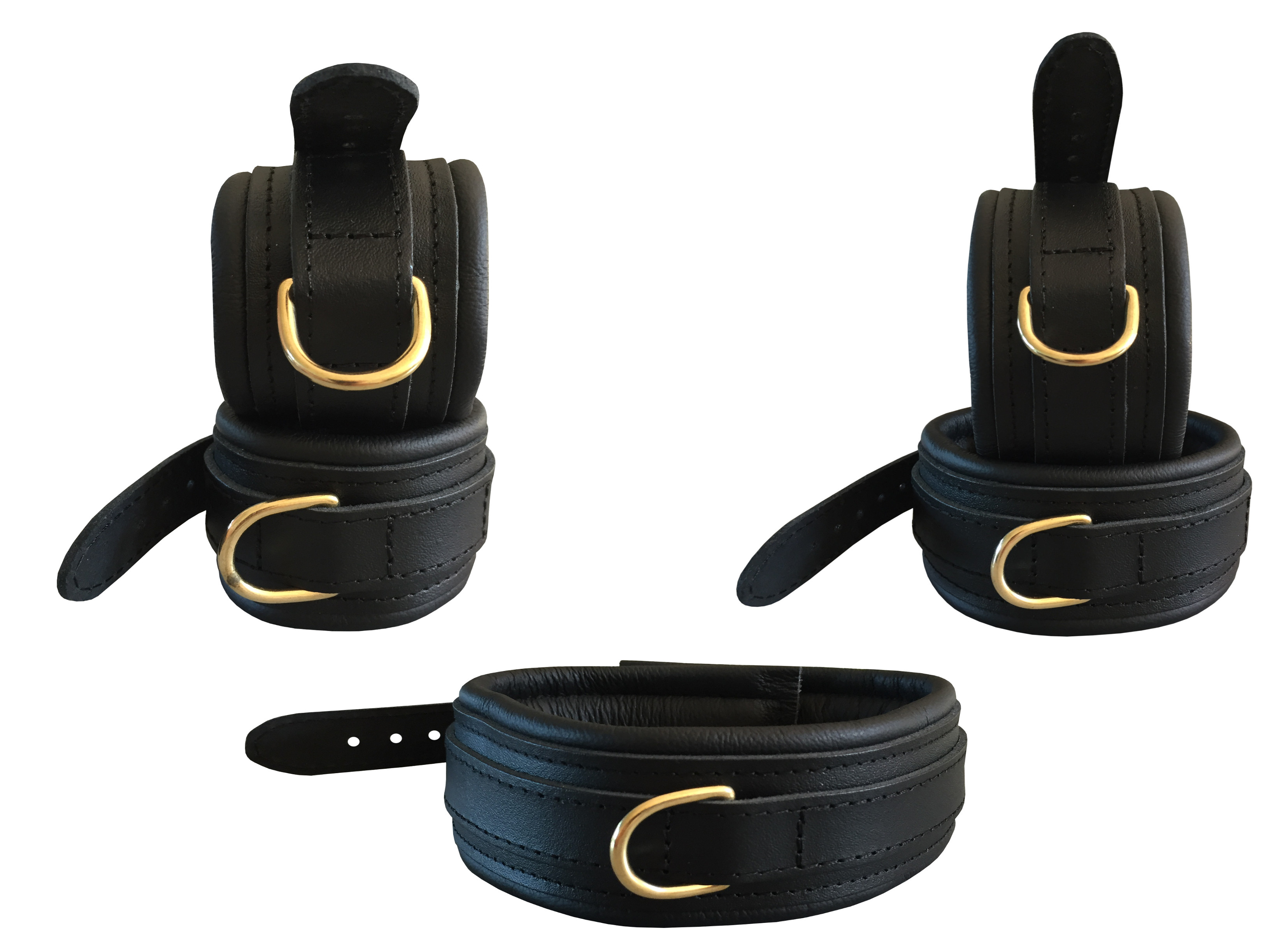 Leder Fesselset Schwarz
