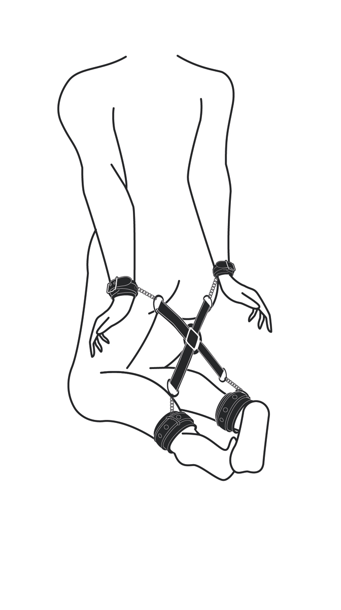 Hog-Tie mit Hand- und Fußgelenkmanschetten