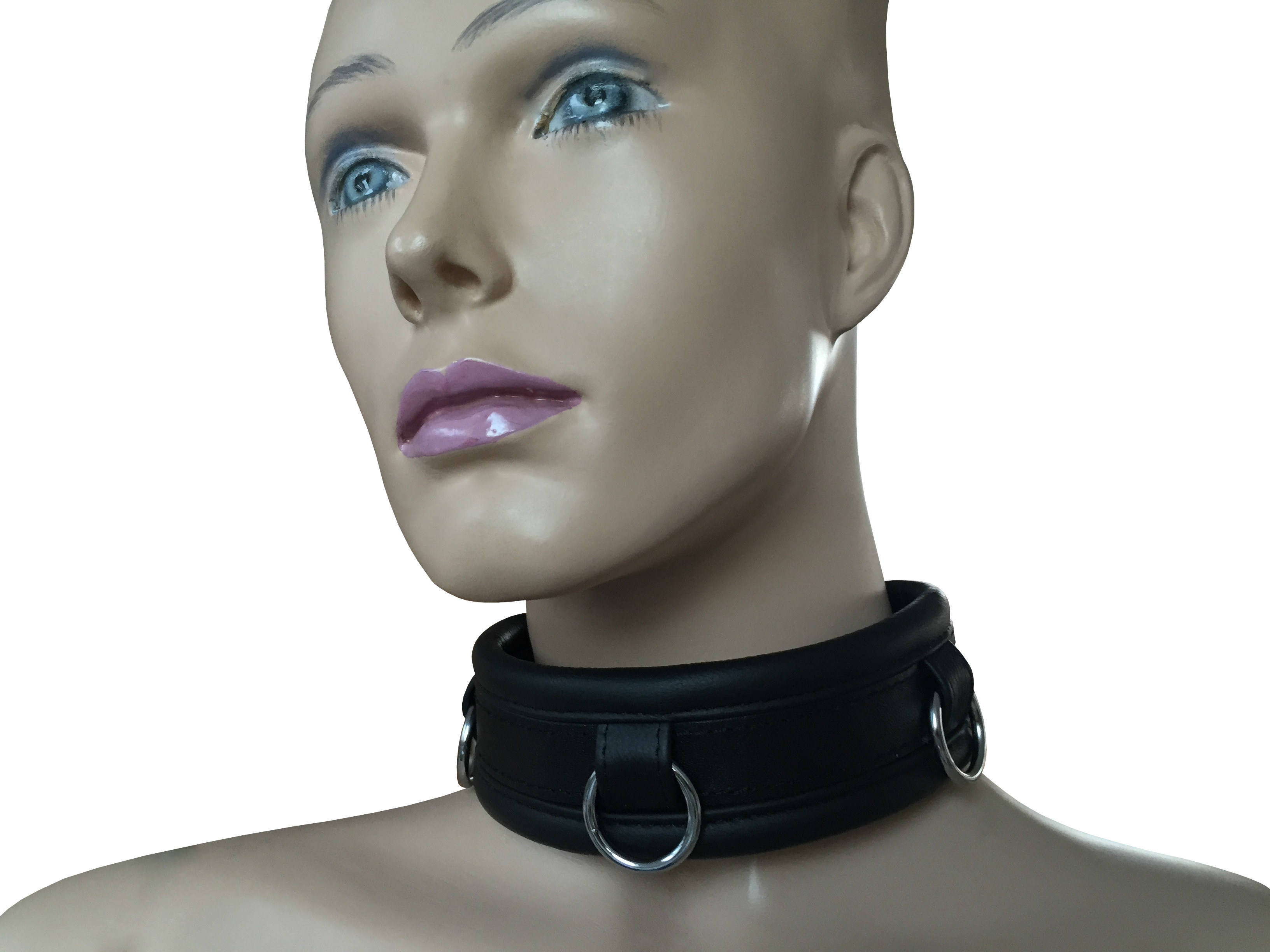Leder Halsfessel Schwarz