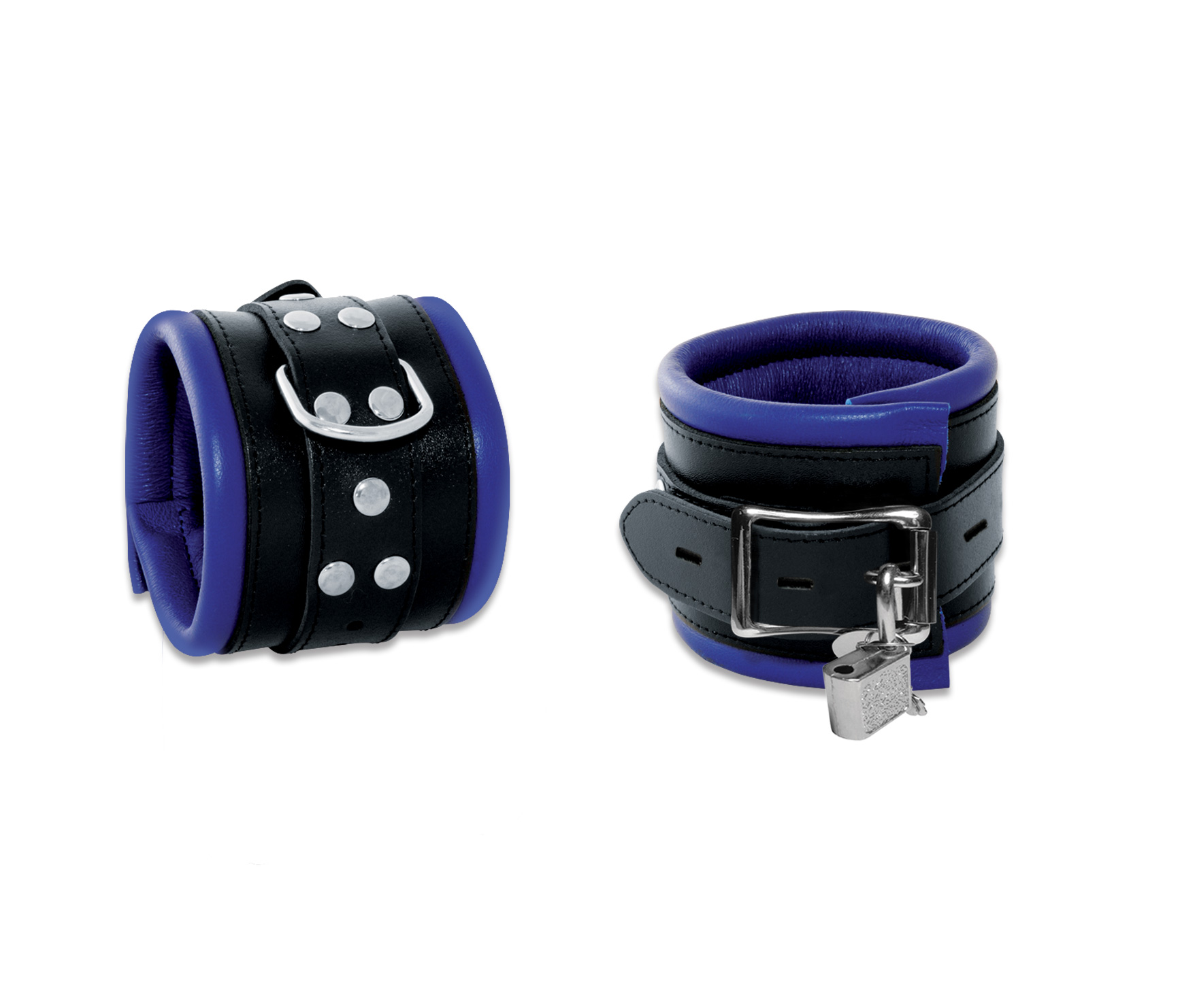 Leder Fussfessel Blau abschliessbar