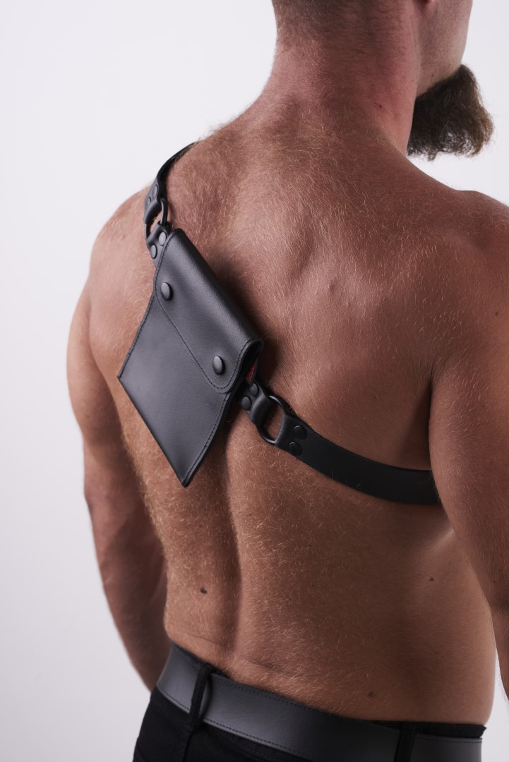 Leder Gürteltasche Schwarz