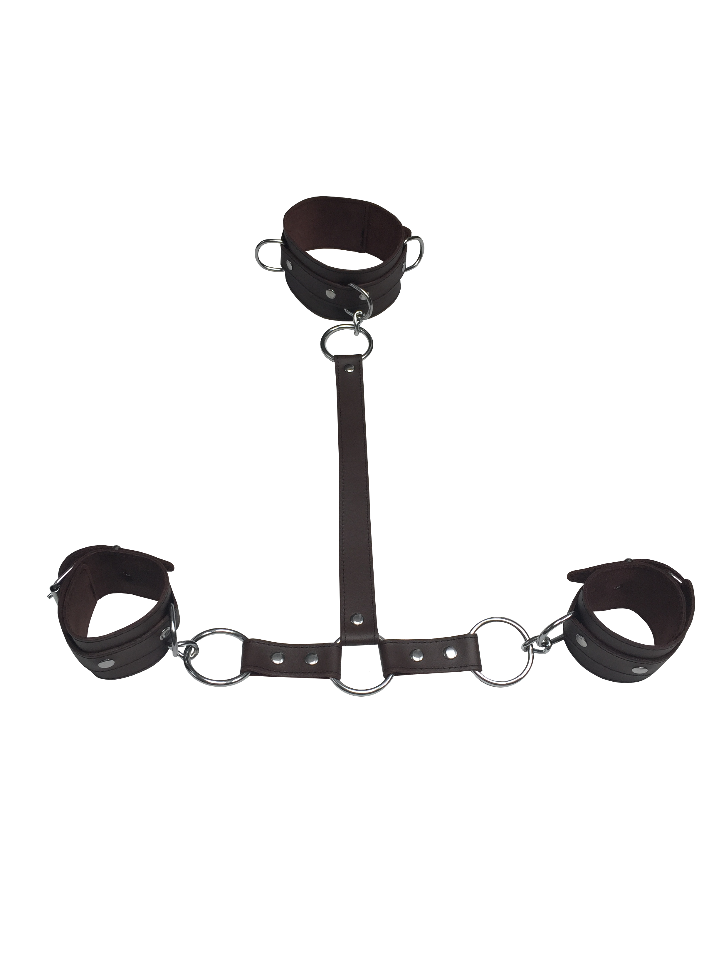 Halsband mit Lederverbindung und Handfesseln
