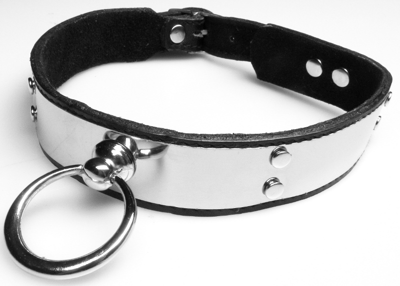 LEDER FESSELNDES - Halsband mit Edelstahl