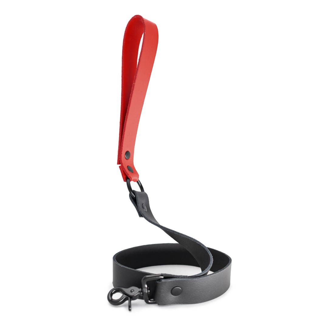 Soft Leder Leine Kurz Rot