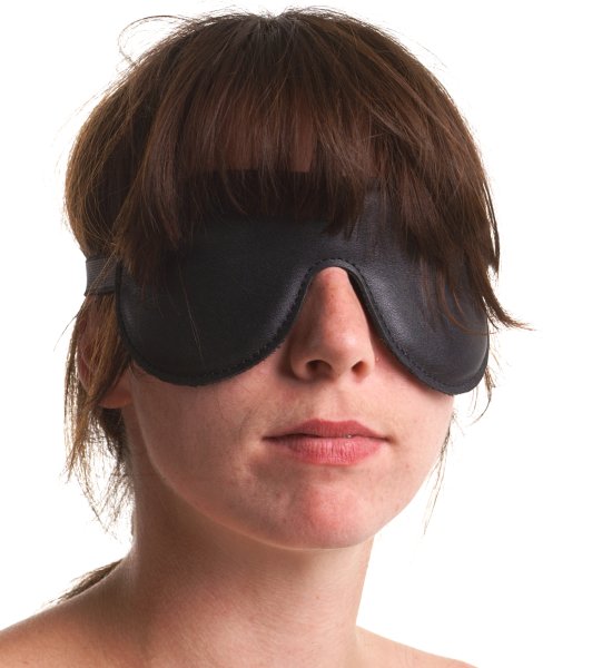 Leder Augenmaske soft schwarz