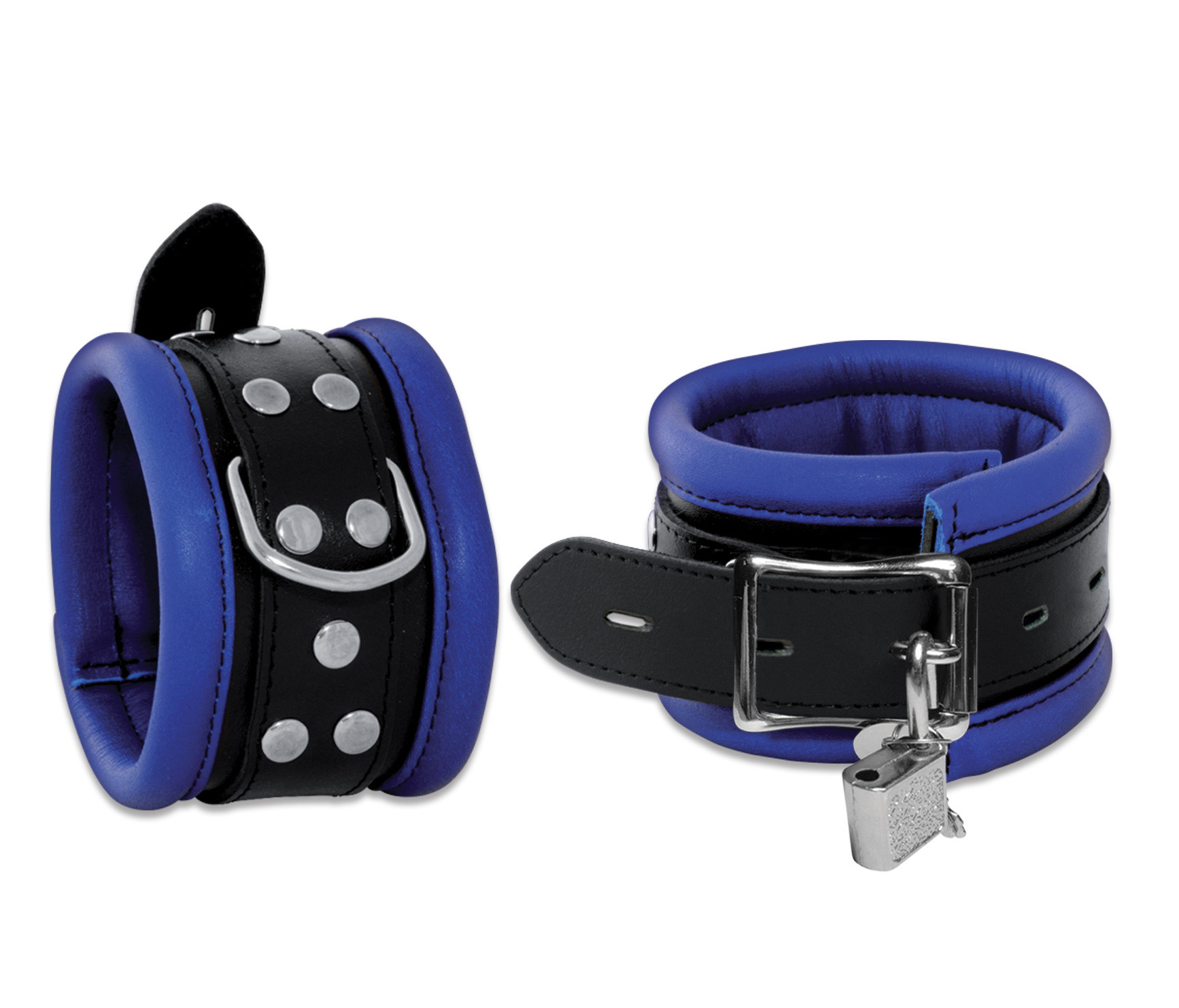 High Quality Leder Fussfessel Blue abschliessbar