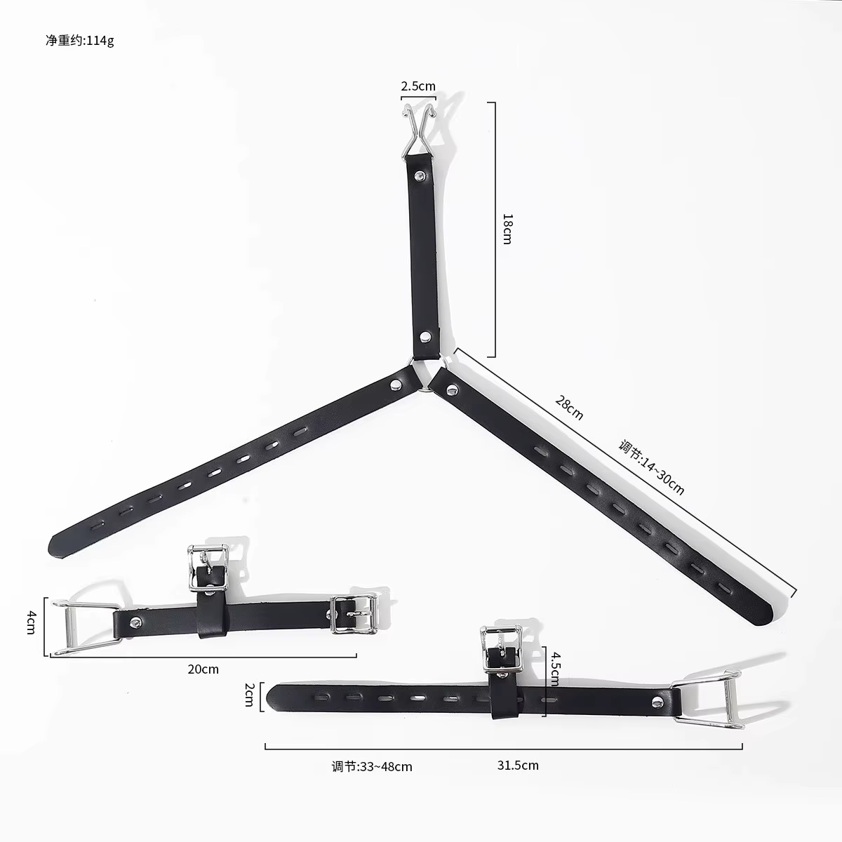 Kopfgeschirr - Ringknebel mit offenem Metallring und Kinnriemen