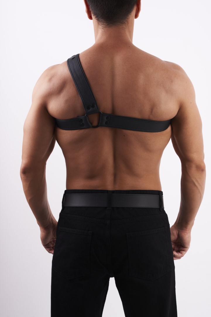 HighQuality - Soft Leder Brust Harness Y Schwarz