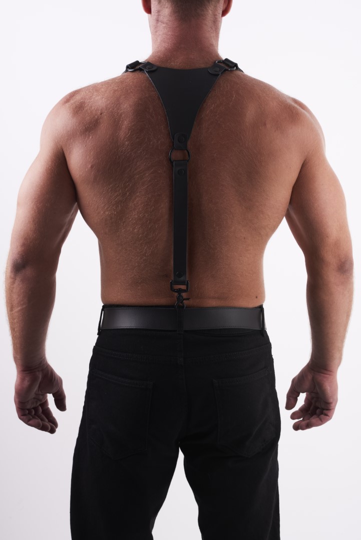 Leder Hosenträger Schwarz