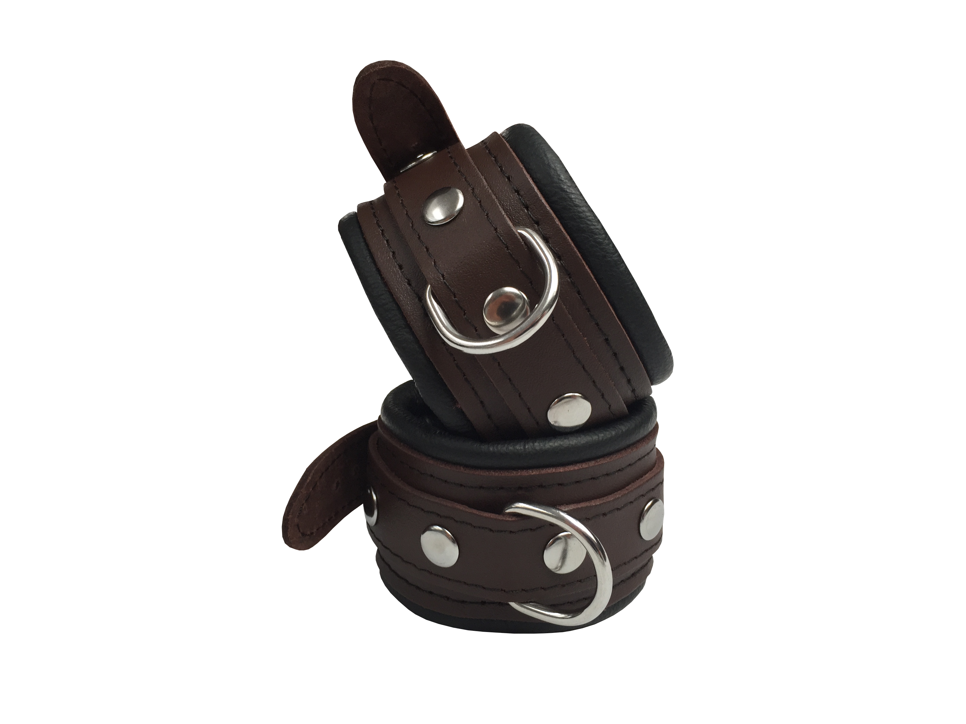 Leder Fesselset Braun schmal